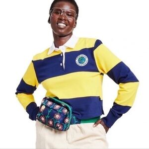 Rowing Blazers navy rose print belt bag